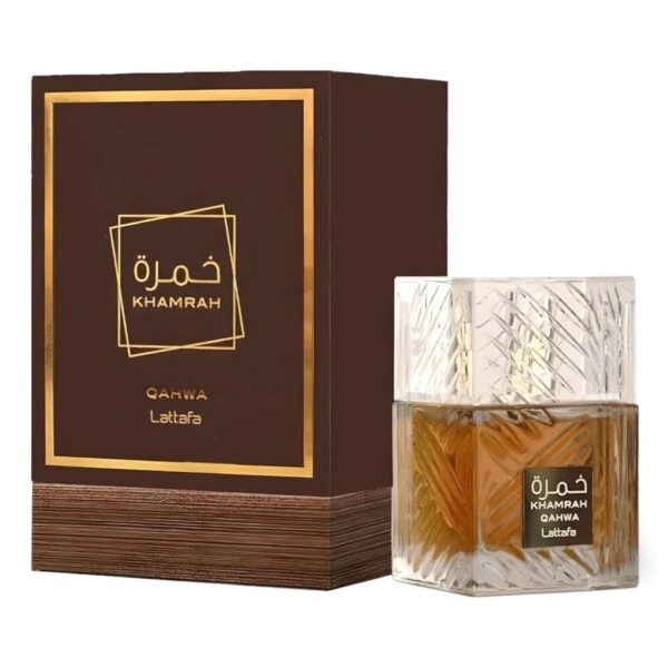 Lattafa Khamrah Qahwa 100ml frasco con caja perfume árabe unisex gourmand