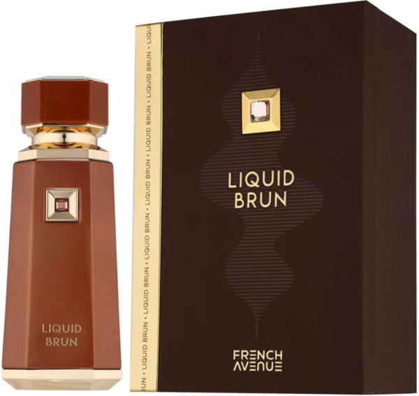 French Avenue Liquid Brun 100ml frasco con caja perfume árabe unisex gourmand
