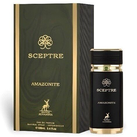 Maison Alhambra Sceptre Amazonite 100ml frasco con caja perfume árabe unisex amaderado especiado oud ahumado
