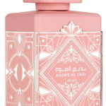 Perfume Lattafa Badee Al Oud Noble Blush 100ml frasco árabe mujer floral gourmand cremoso leche de rosa almendra vainilla