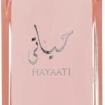 Perfume Lattafa Hayaati Florence 100ml frasco árabe mujer floral frutal lichi pomelo rosa melocotón y vainilla