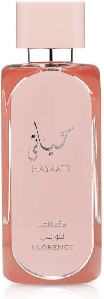 Lattafa Hayaati Florence 100ml - Frasco Perfume Lattafa Hayaati Florence 100ml frasco árabe mujer floral frutal lichi pomelo rosa melocotón y vainilla