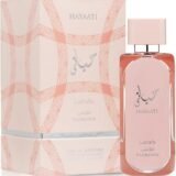 Lattafa Hayaati Florence 100ml frasco con caja perfume árabe mujer floral frutal lichi pomelo rosa y vainilla