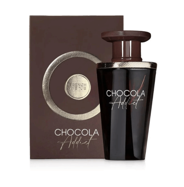 Frasco de perfume "Chocola" de la marca J. Del Pozo, con diseño elegante y packaging en tonos marrones, ideal para quienes buscan una fragancia dulce y sofisticada.