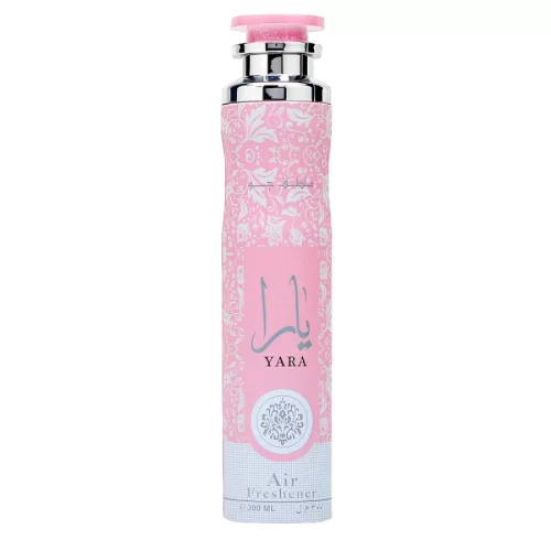Ambientador Lattafa Yara Rosa 300ml spray de hogar árabe aroma floral frutal dulce con orquídea y vainilla