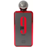 Perfume Afnan 9 PM Rebel 100ml frasco árabe unisex aromático frutal piña manzana mandarina cedro caramelo