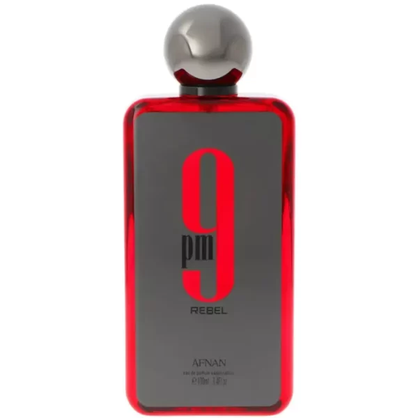 Perfume Afnan 9 PM Rebel 100ml frasco árabe unisex aromático frutal piña manzana mandarina cedro caramelo