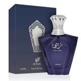 Afnan Turathi Blue 100ml frasco con caja perfume árabe hombre aromático cítrico amaderado bergamota y ámbar