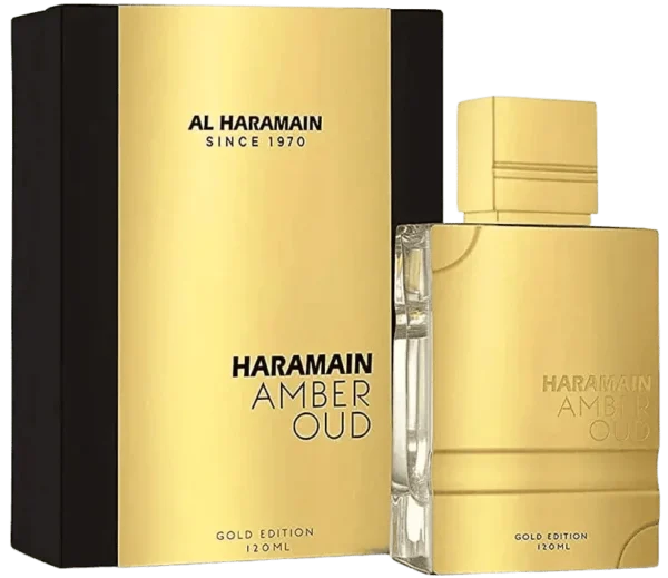 Al Haramain Amber Oud Gold Edition 120ml frasco con caja perfume árabe unisex ámbar melón piña almizcle