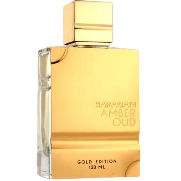 Perfume Al Haramain Amber Oud Gold Edition 120ml frasco árabe unisex ambarino afrutado melón piña vainilla