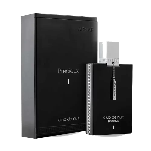 Frasco y estuche original del perfume Armaf Club de Nuit Precieux I Extrait de Parfum 55 ml en presentación premium