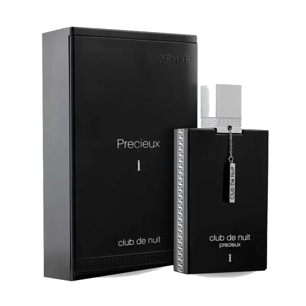 Frasco y estuche original del perfume Armaf Club de Nuit Precieux I Extrait de Parfum 55 ml en presentación premium