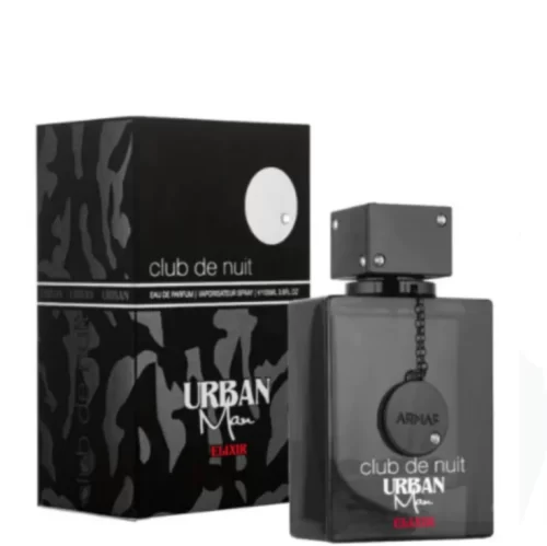 Armaf Club de Nuit Urban Man Elixir 105ml frasco con caja perfume árabe hombre ámbar especiado bergamota lavanda vetiver