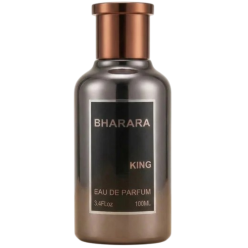 Perfume Bharara King 100ml frasco hombre cítrico frutal naranja limón bergamota notas frutales vainilla ámbar
