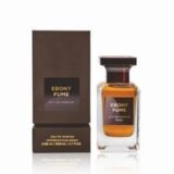 Fragrance World Ebony Fume 80ml frasco con caja perfume árabe unisex amaderado ahumado incienso cuero oscuro