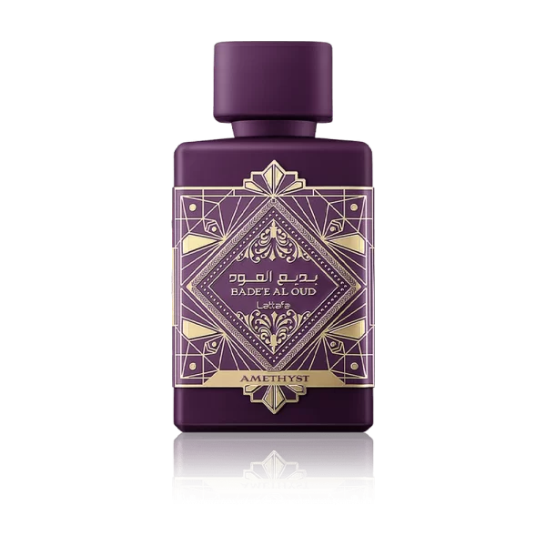Perfume Lattafa Bade'e Al Oud Amethyst 100ml frasco árabe unisex oriental amaderado rosa oud ámbar vainilla