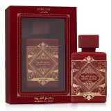 Lattafa Bade'e Al Oud Sublime 100ml frasco con caja perfume árabe unisex amaderado afrutado manzana y vainilla