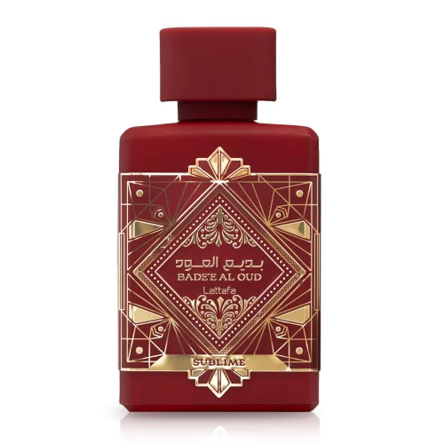 Perfume Lattafa Bade'e Al Oud Sublime 100ml frasco árabe unisex amaderado afrutado manzana lichi ciruela