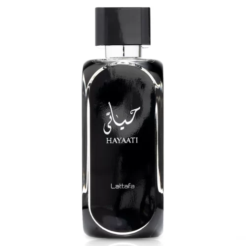 Lattafa Hayaati Black 100ml - Frasco Perfume Lattafa Hayaati Black Negro 100ml frasco árabe hombre amaderado aromático manzana canela almizcle vainilla