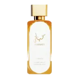 Perfume Lattafa Hayaati Gold Elixir 100ml frasco árabe unisex cuero dulce bergamota melocotón azafrán vainilla ámbar