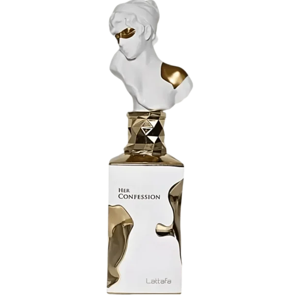Perfume Lattafa Her Confession 100ml frasco árabe mujer floral lactónico canela nardo vainilla