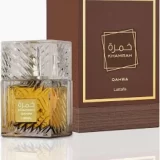 Lattafa Khamrah Qahwa 100ml frasco con caja perfume árabe unisex oriental gourmand café canela praliné dulce