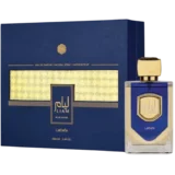 Lattafa Liam Blue Shine 100ml frasco con caja perfume árabe unisex acuático romero pimienta violeta almizcle