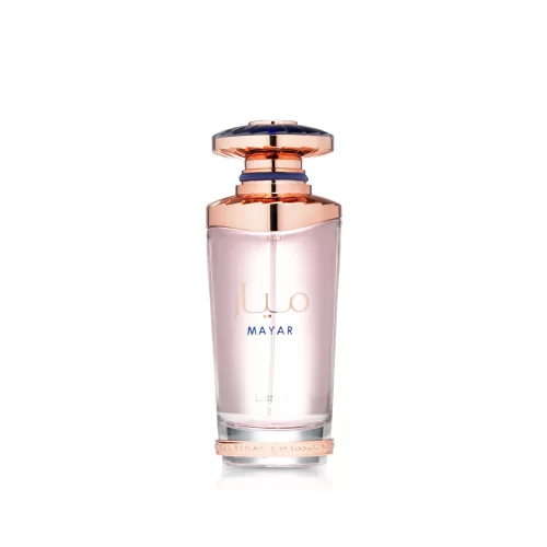 Perfume Lattafa Mayar 100ml frasco árabe femenino floral afrutado litchi frambuesa rosa blanca jazmín vainilla