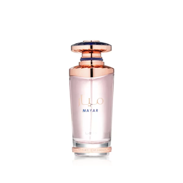 Perfume Lattafa Mayar 100ml frasco árabe femenino floral afrutado litchi frambuesa rosa blanca jazmín vainilla