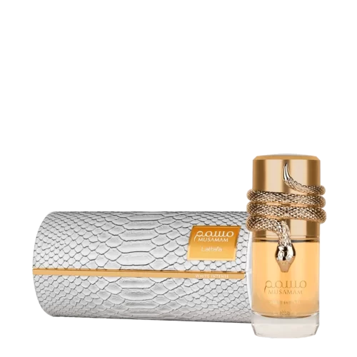 Lattafa Musamam White Intense 100ml frasco con caja perfume árabe unisex oriental floral coco sándalo cremoso