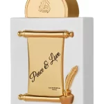 Perfume Lattafa Peace and Love 100ml frasco árabe unisex oriental floral almendra rosa nardos vainilla sándalo