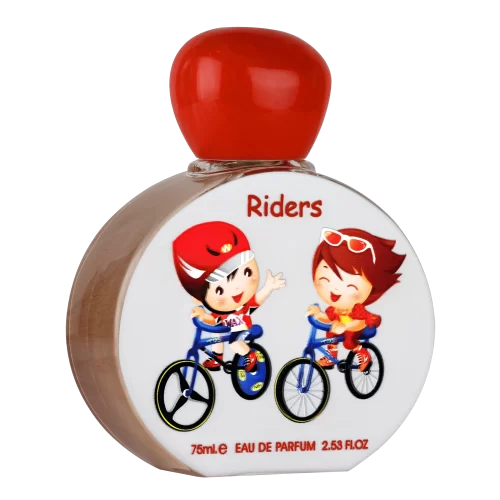 Perfume Lattafa Pride Riders 75ml frasco árabe infantil unisex cítrico fresco limón bergamota flor de azahar almizcle
