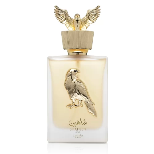 Lattafa Pride Shaheen Gold 100ml - Frasco Perfume Lattafa Pride Shaheen Gold 100ml frasco árabe unisex frutal amaderado piña pomelo higo lavanda vainilla