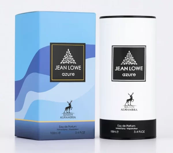 Maison Alhambra Jean Lowe Azure 100ml frasco con caja perfume árabe unisex ambarado afrutado cítrico fresco jengibre