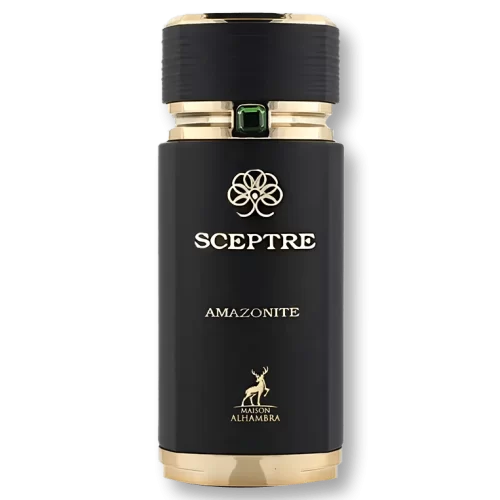 Perfume Maison Alhambra Sceptre Amazonite 100ml frasco árabe unisex amaderado especiado oud azafrán canela ahumado