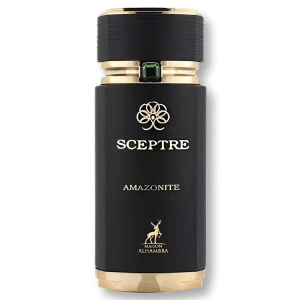 Perfume Maison Alhambra Sceptre Amazonite 100ml frasco árabe unisex amaderado especiado oud azafrán canela ahumado