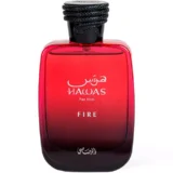 Perfume Rasasi Hawas Fire 100ml frasco árabe masculino aromático acuático salvia jazmín marino ámbar gris