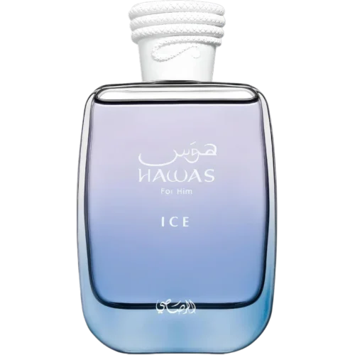 Rasasi Hawas Ice 100ml - Frasco Perfume Rasasi Hawas Ice 100ml frasco árabe hombre aromático fresco manzana helada limón bergamota anís almizcle