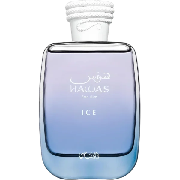Perfume Rasasi Hawas Ice 100ml frasco árabe hombre aromático fresco manzana helada limón bergamota anís almizcle