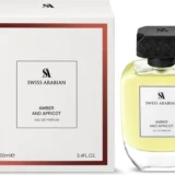 Swiss Arabian Amber and Apricot 100ml frasco con caja perfume árabe unisex frutal naranja granada ámbar almizcle