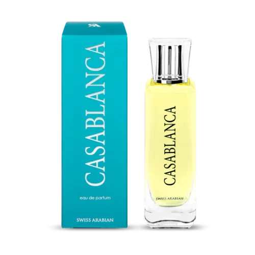 Swiss Arabian Casablanca 100ml frasco con caja perfume árabe unisex frutal gourmand