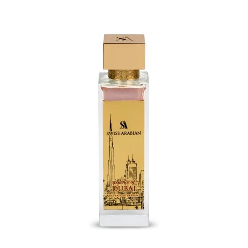 Perfume Swiss Arabian Opulence of Dubai 100ml frasco árabe unisex amaderado especiado rosa chocolate café ámbar vainilla