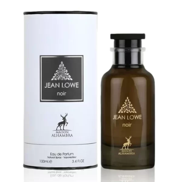 Maison Alhambra Jean Lowe Noir 100ml frasco con caja perfume árabe unisex amaderado oud rosa incienso