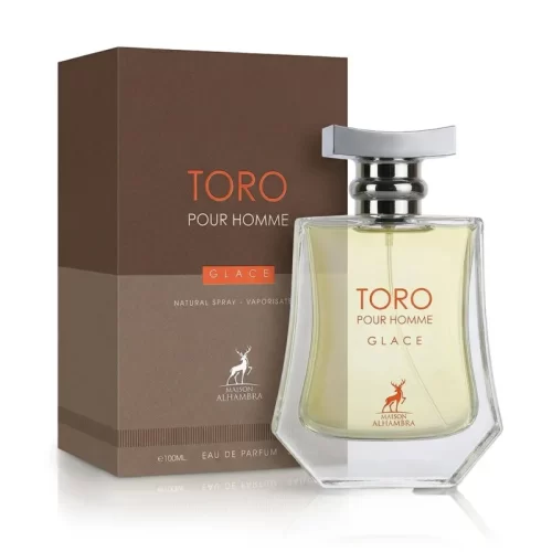 Maison Alhambra Toro Pour Homme Glace 100ml - Frasco y caja Maison Alhambra Toro Pour Homme Glace 100ml frasco con caja perfume árabe hombre amaderado cítrico enebro y vetiver