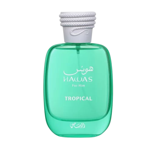 Rasasi Hawas Tropical 100ml - Frasco Perfume Rasasi Hawas Tropical 100ml frasco árabe hombre aromático verde agua de coco higo jengibre sándalo