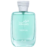 Perfume Rasasi Hawas Tropical 100ml frasco árabe hombre aromático verde agua de coco higo jengibre sándalo