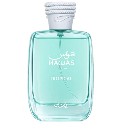 Rasasi Hawas Tropical 100ml - Frasco Perfume Rasasi Hawas Tropical 100ml frasco árabe hombre aromático verde agua de coco higo jengibre sándalo