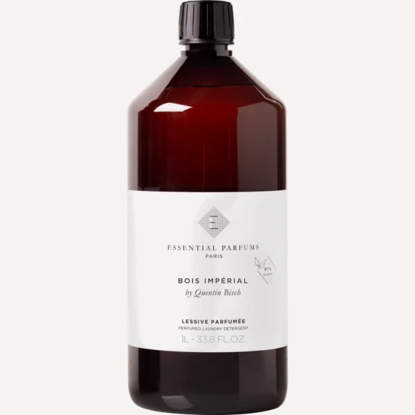 Detergente perfumado Essential Parfums Bois Impérial 1L, botella ámbar con albahaca tailandesa, pimienta Timut y vetiver