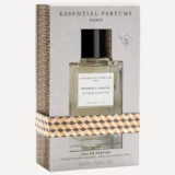 Essential Parfums Orange X Santal 100 ml con su estuche sobre fondo crema.