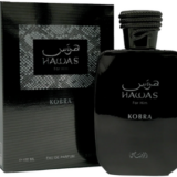Rasasi Hawas Kobra 100ml frasco con caja perfume árabe hombre oriental amaderado jengibre bergamota té verde